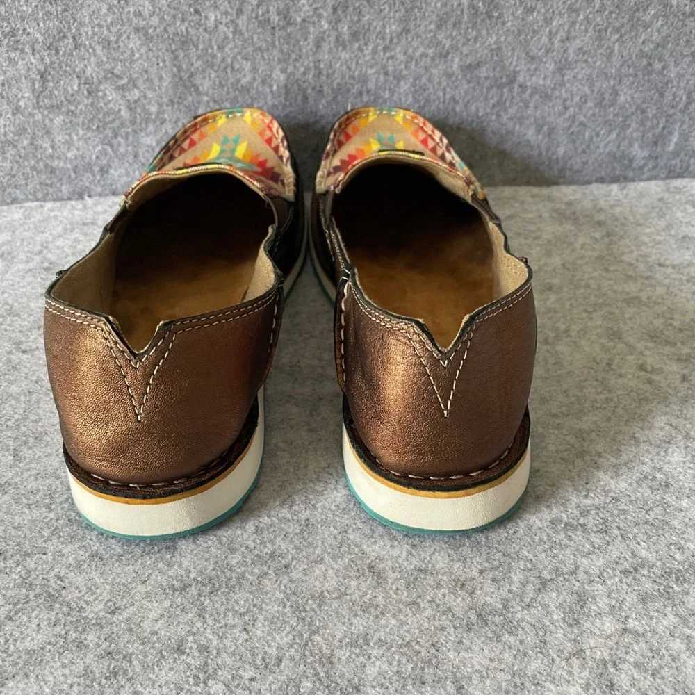 Ariat Cruiser Womens Metallic Bronze Serape Southwestern Slip On Loafers Shoes